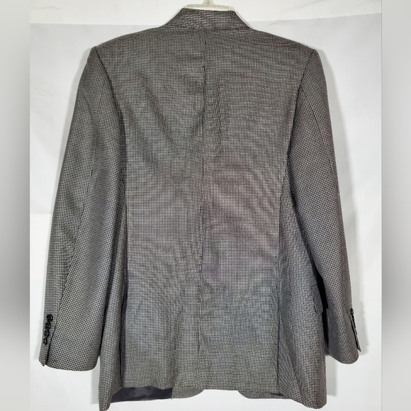 CANALI SAKS FIFTH AVENUE GRAY HOUNDSTOOTH SUIT BLAZER SIZE 50 R EUROPE 40 R USA - Picture 6 of 9